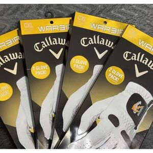 Callaway Golf Gloves Men XL White Synthetic Leather 2 Pack Lot of 4